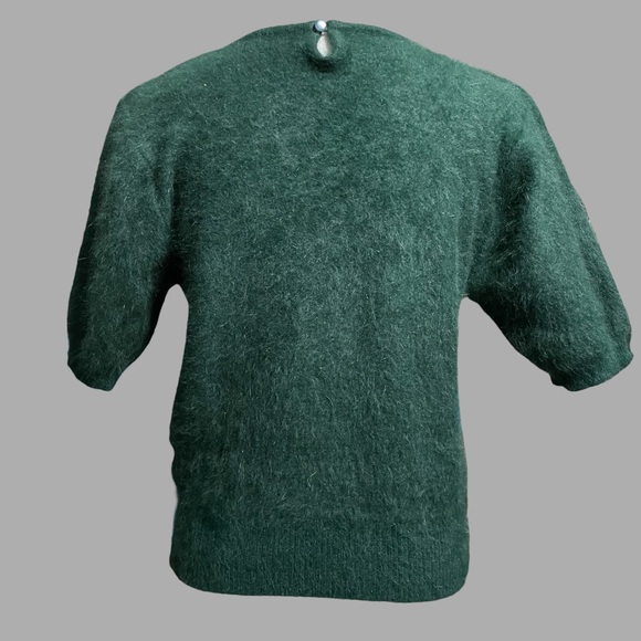 Venesha Vintage Dark Green Angora Sweater - Picture 3 of 5